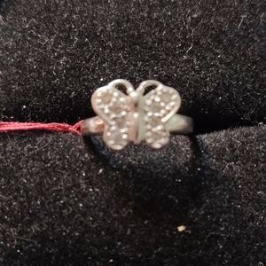 Sparkling Butterfly Sterling Silver Ring